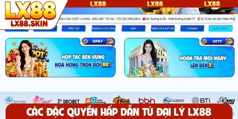 Các đặc quyền hấp dẫn từ đại lý LX88