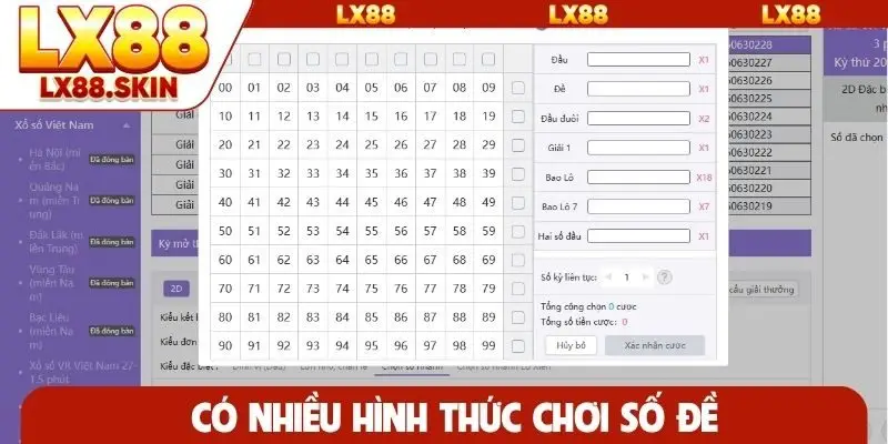 Có nhiều hình thức chơi số đề