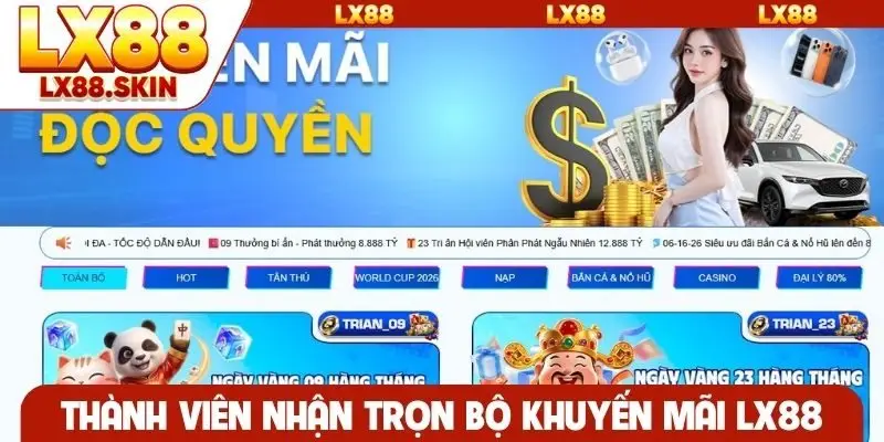 Thành viên nhận trọn bộ khuyến mãi LX88