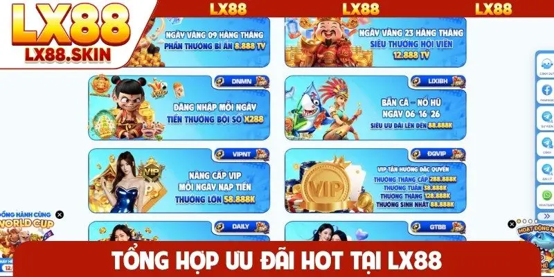 Tổng hợp ưu đãi hot tại LX88