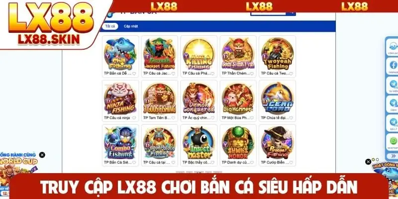 Truy cập LX88 chơi bắn cá siêu hấp dẫn